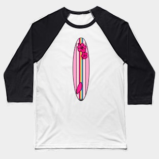 Pansexual Flag Surfboard - Pink Baseball T-Shirt